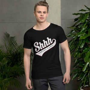 Shhh, Nobody Cares Raw Neck Tee