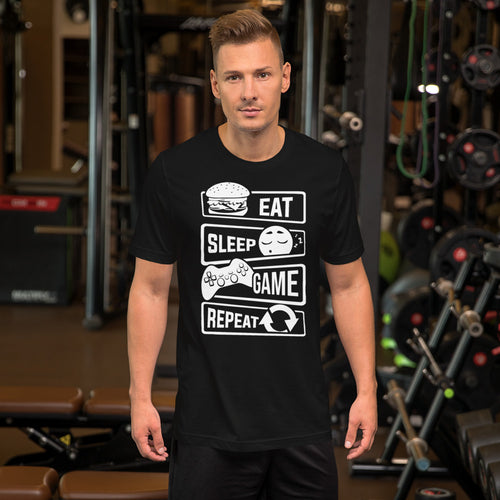 Eat Sleep Game Repeat Unisex T-Shirt