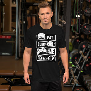 Eat Sleep Game Repeat Unisex T-Shirt