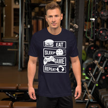 Load image into Gallery viewer, Eat Sleep Game Repeat Unisex T-Shirt