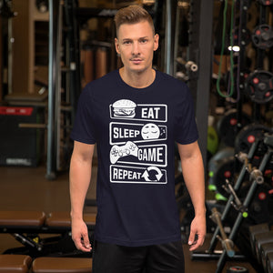 Eat Sleep Game Repeat Unisex T-Shirt