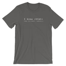Load image into Gallery viewer, I know Html Unisex T-Shirt