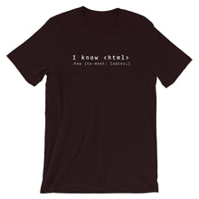 Load image into Gallery viewer, I know Html Unisex T-Shirt
