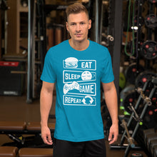 Load image into Gallery viewer, Eat Sleep Game Repeat Unisex T-Shirt