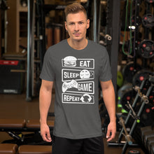 Load image into Gallery viewer, Eat Sleep Game Repeat Unisex T-Shirt