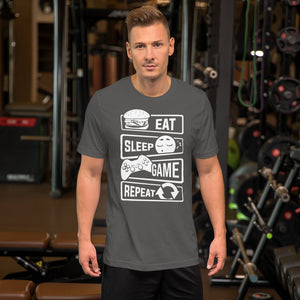 Eat Sleep Game Repeat Unisex T-Shirt